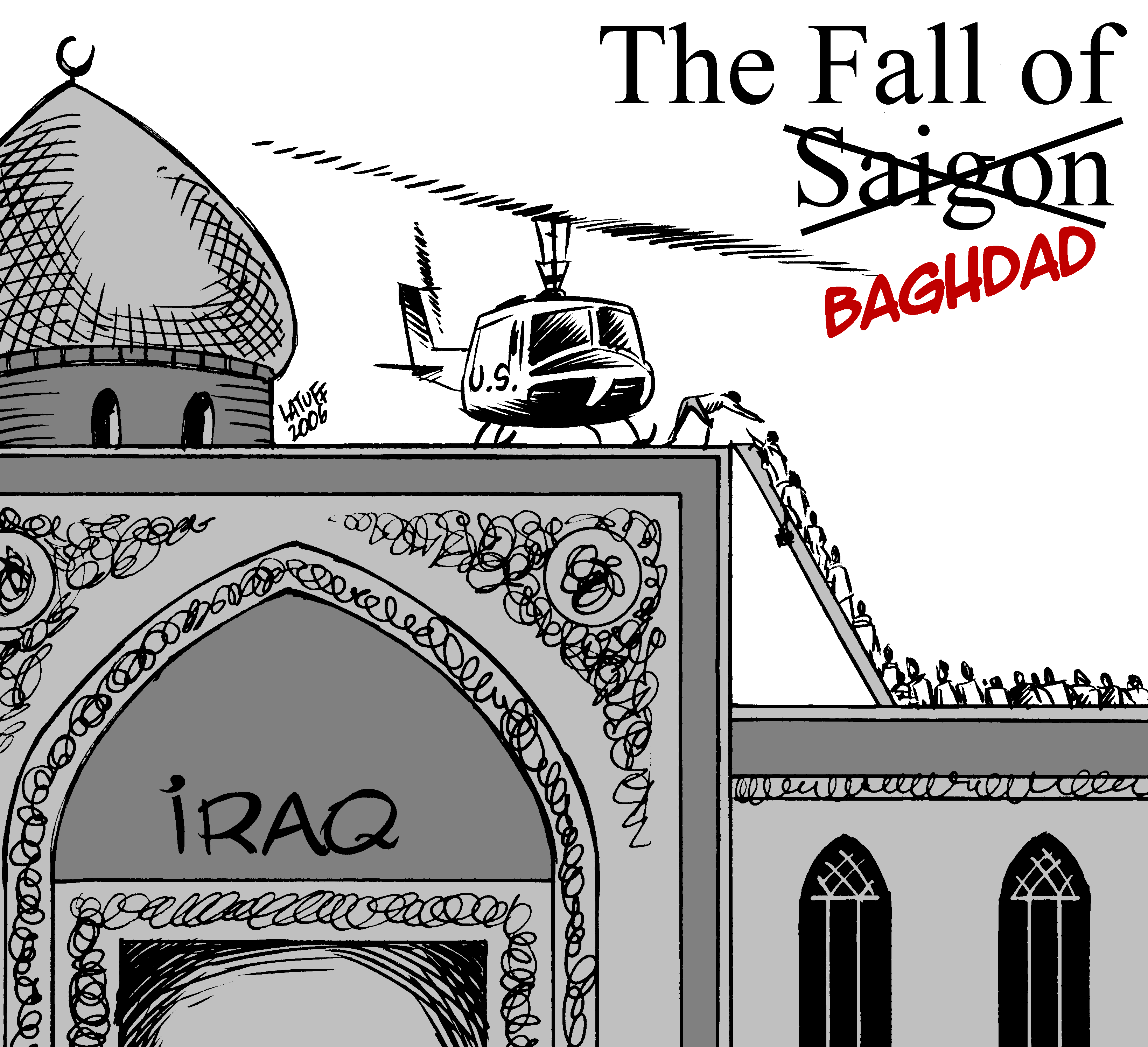 The Fall of Baghdad, Cartoon by Carlos Latuff