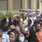 Mahalla textile workers protest 1 July 2007, Photo by Kareem el-Beheiry