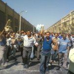 Mahalla textile workers protest 1 July 2007, Photo by Kareem el-Beheiry