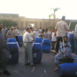 Mahalla textile workers on strike, 28 September 2007, Photo courtesy of Kareem el-Beheiri