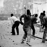 Egyptian clashes with riot police in in Mahalla City about 110 km (68miles) north of Cairo in, 06 April 2008.
