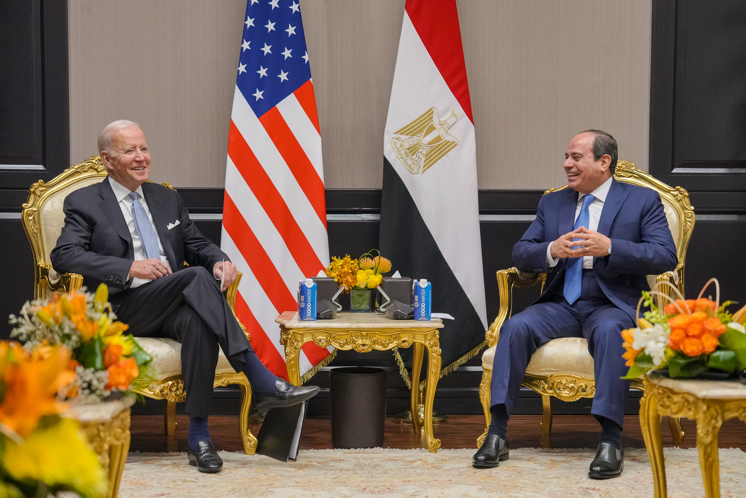 President Joe Biden participates in a bilateral meeting with Egyptian President Abdel Fattah el-Sisi, Friday, November 11, 2022, at the Tonino Lamborghini International Convention Center in Sharm el-Sheikh, Egypt. (Official White House Photo by Adam Schultz)
